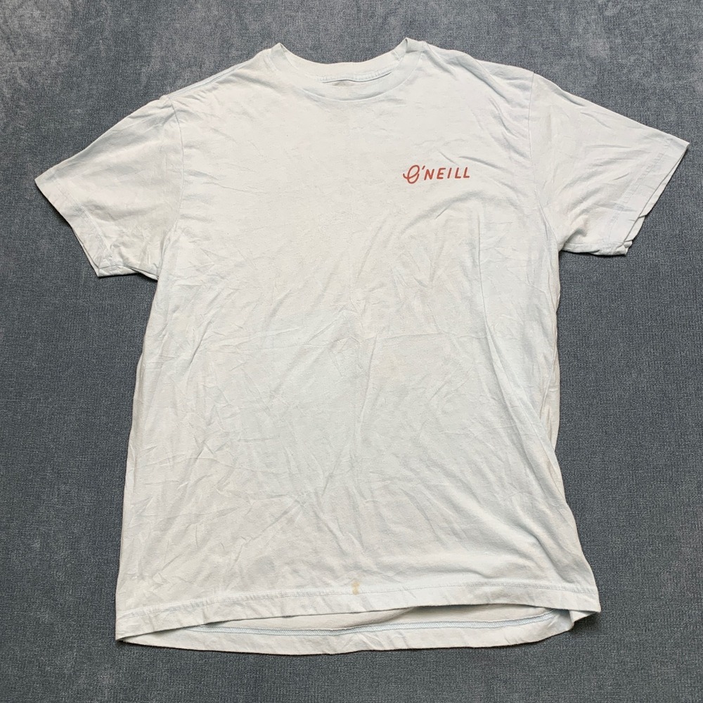 O'Neill Undercover T Shirt Mens Large White Graphic Standard Fit Short Sleeve